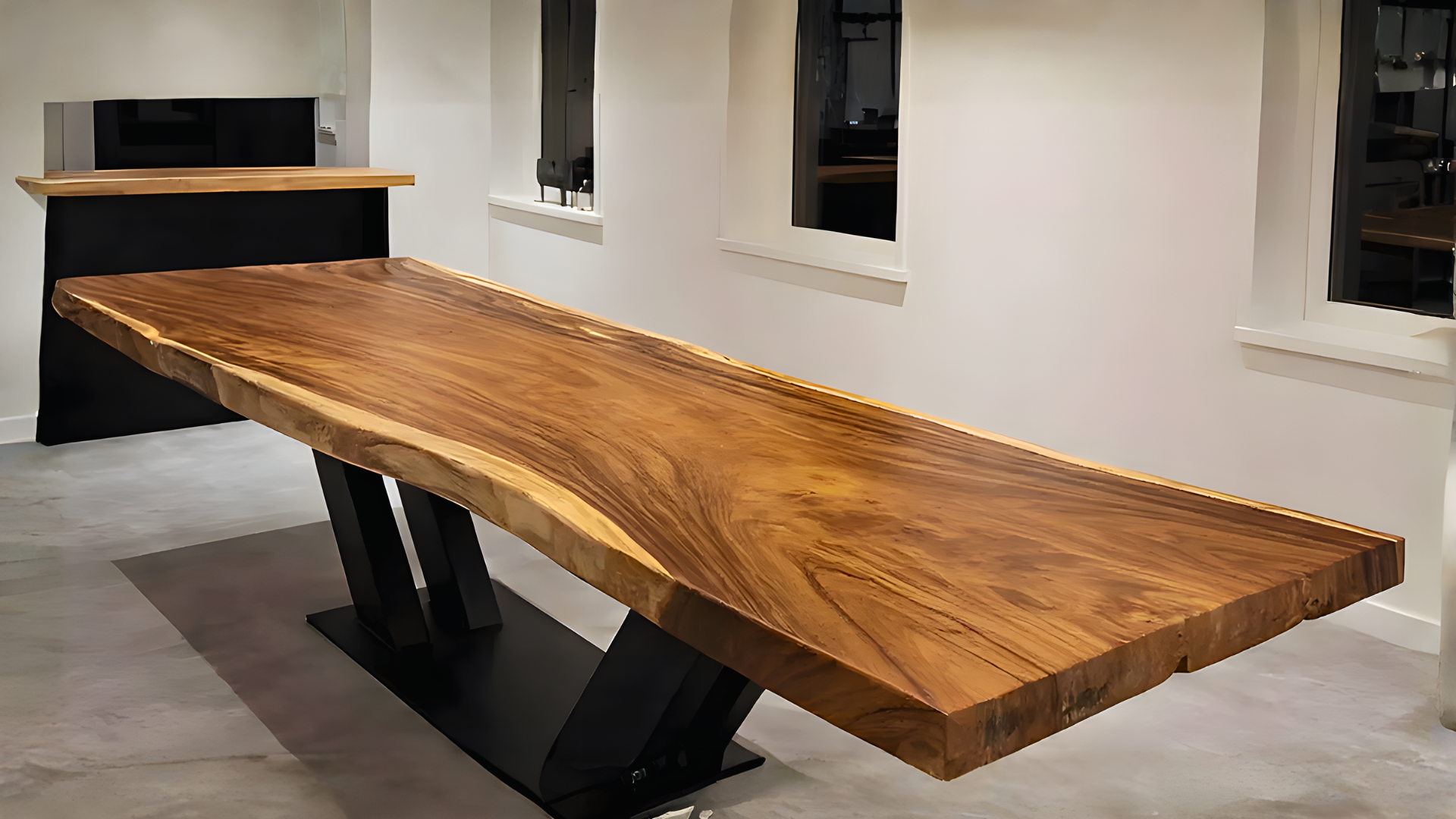 Premium wood slab table